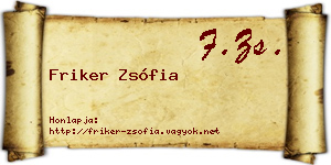 Friker Zsófia névjegykártya