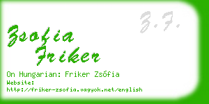 zsofia friker business card