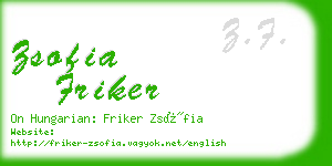 zsofia friker business card